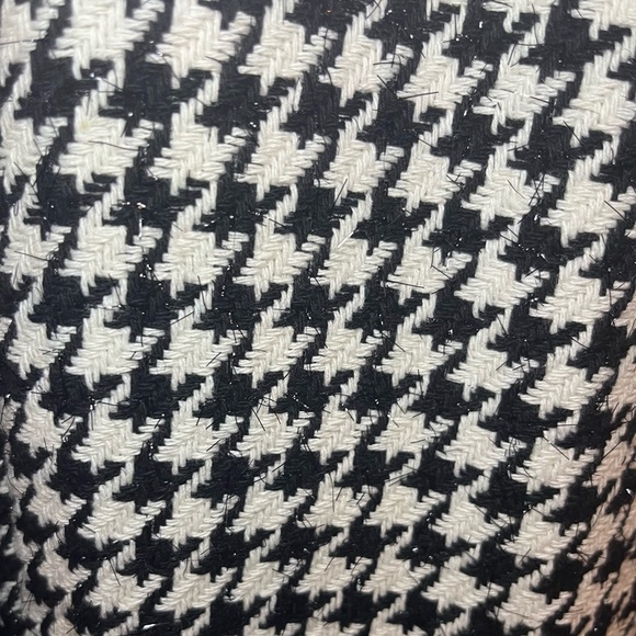 BNWT Kathy Ireland® Long Black & White Houndstooth Tweed Cardigan Jacket size L - Picture 9 of 12